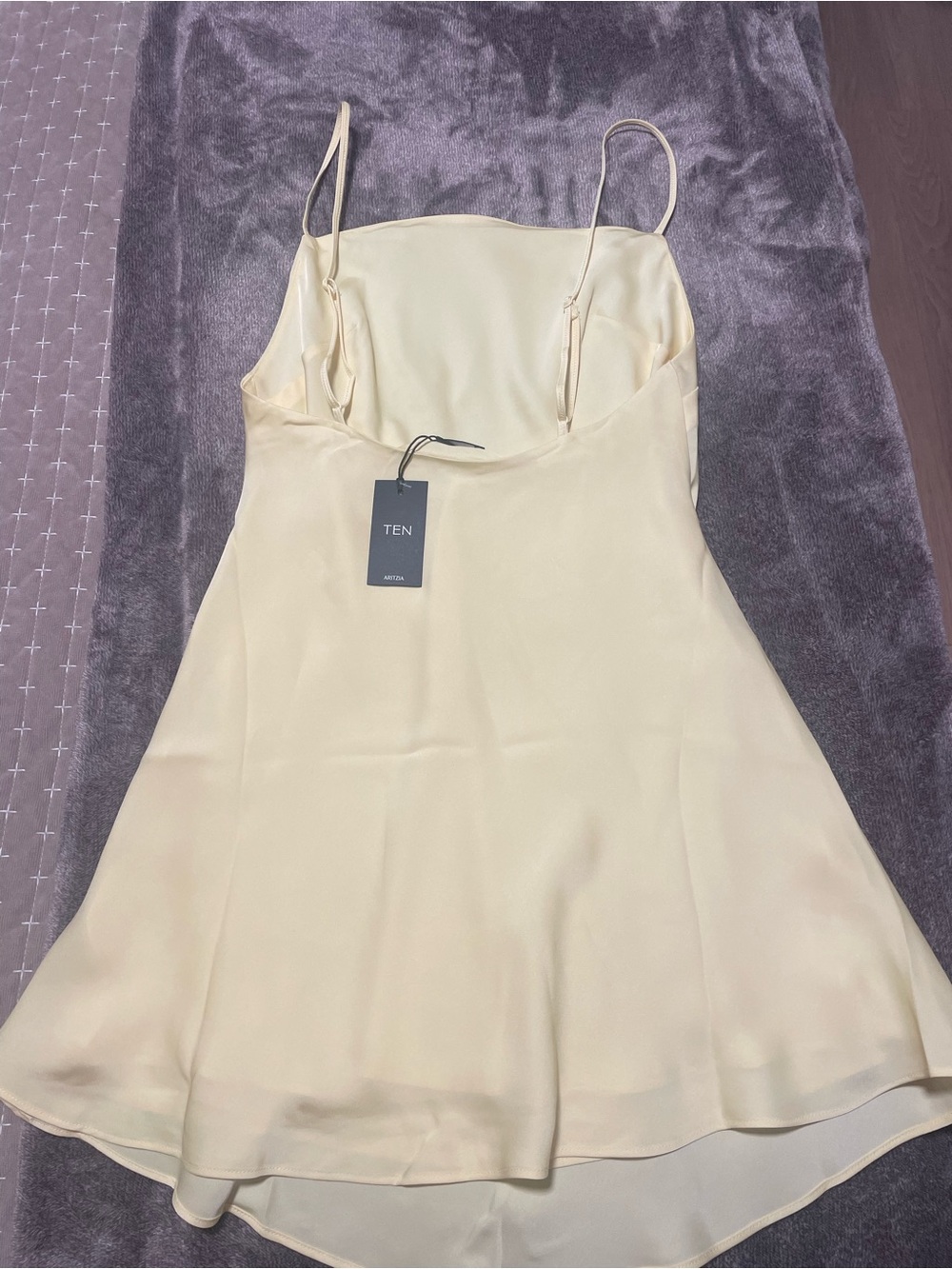 Aritzia Butter Yellow Slip Mini Dress with Spaghetti Straps - Picture 2 of 5